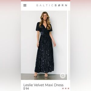 COPY - Baltic Born Navy dress velvet floral accent